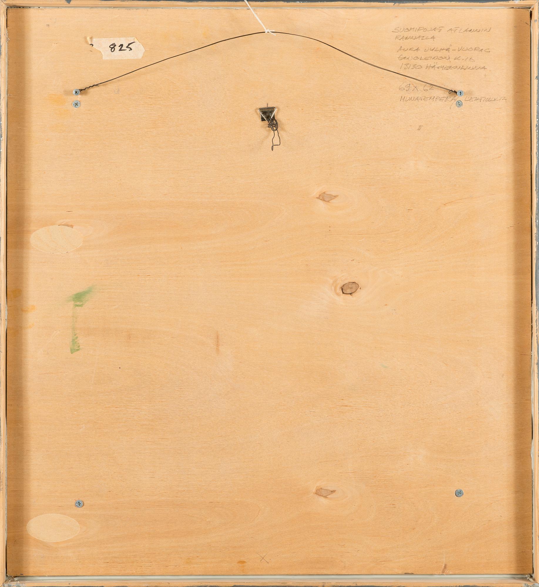 Aura Jylhä-Vuorio, tempera levylle, signeerattu ja päivätty 1993.