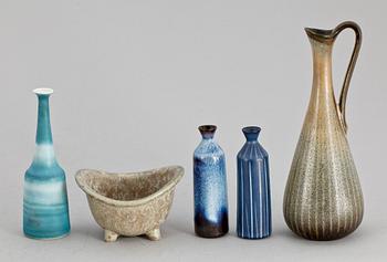 MINIATYRER, 5 st, stengods, Rörstrand. Sign.