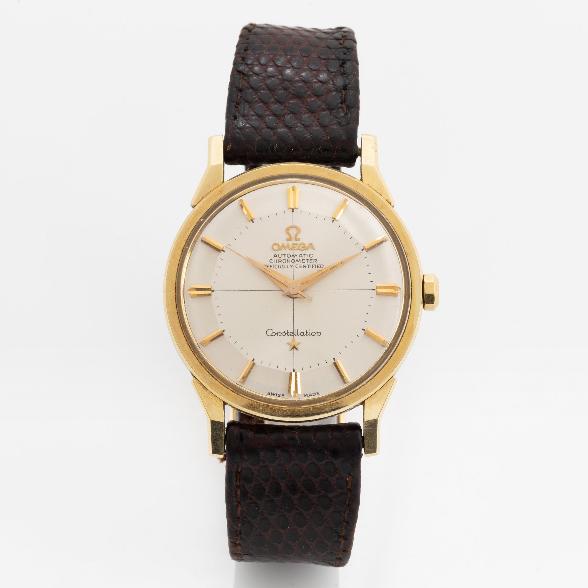Omega, Constellation, Chronometer, "Pie-pan", wristwatch, 34 mm.