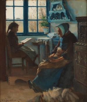 885. Hans Andersen Brendekilde, Reading by the window.