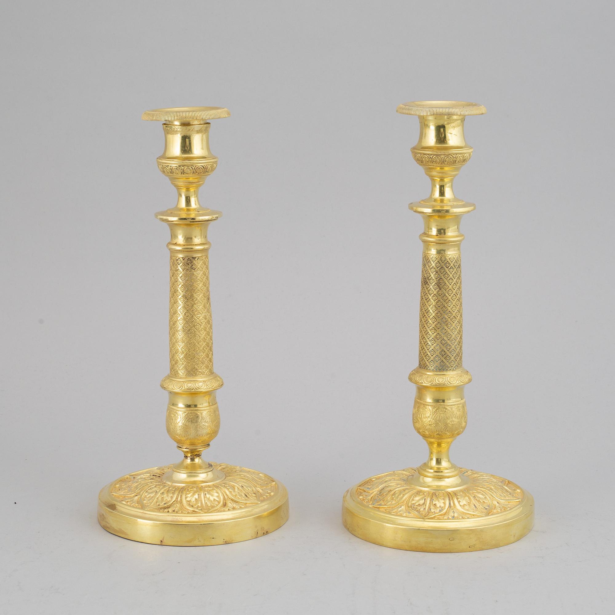 A pair of Empire candlesticks, first half of the 19th century.