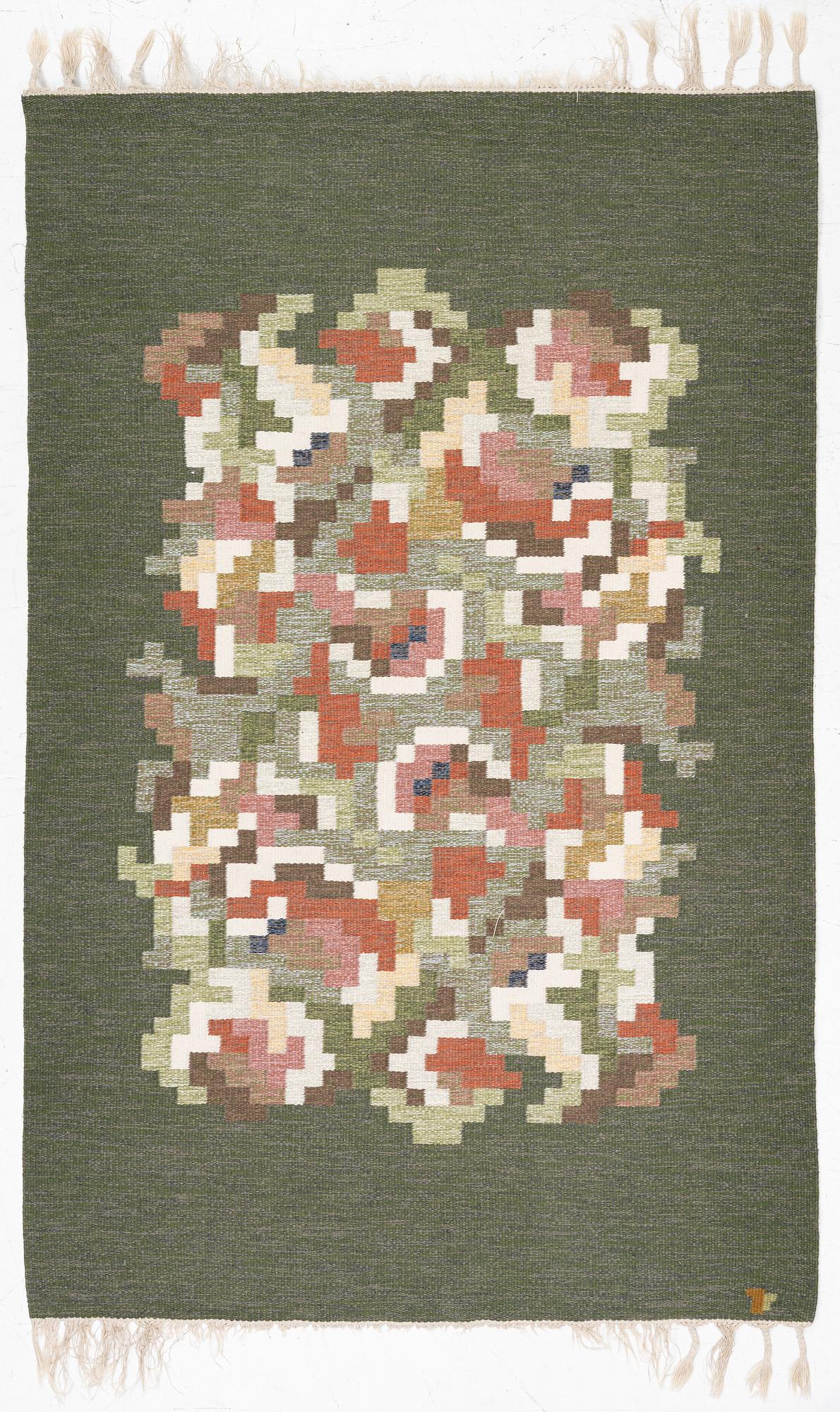 Erik Lundberg, a 'Korall' flat weave rug, c. 217 x 141 cm.
