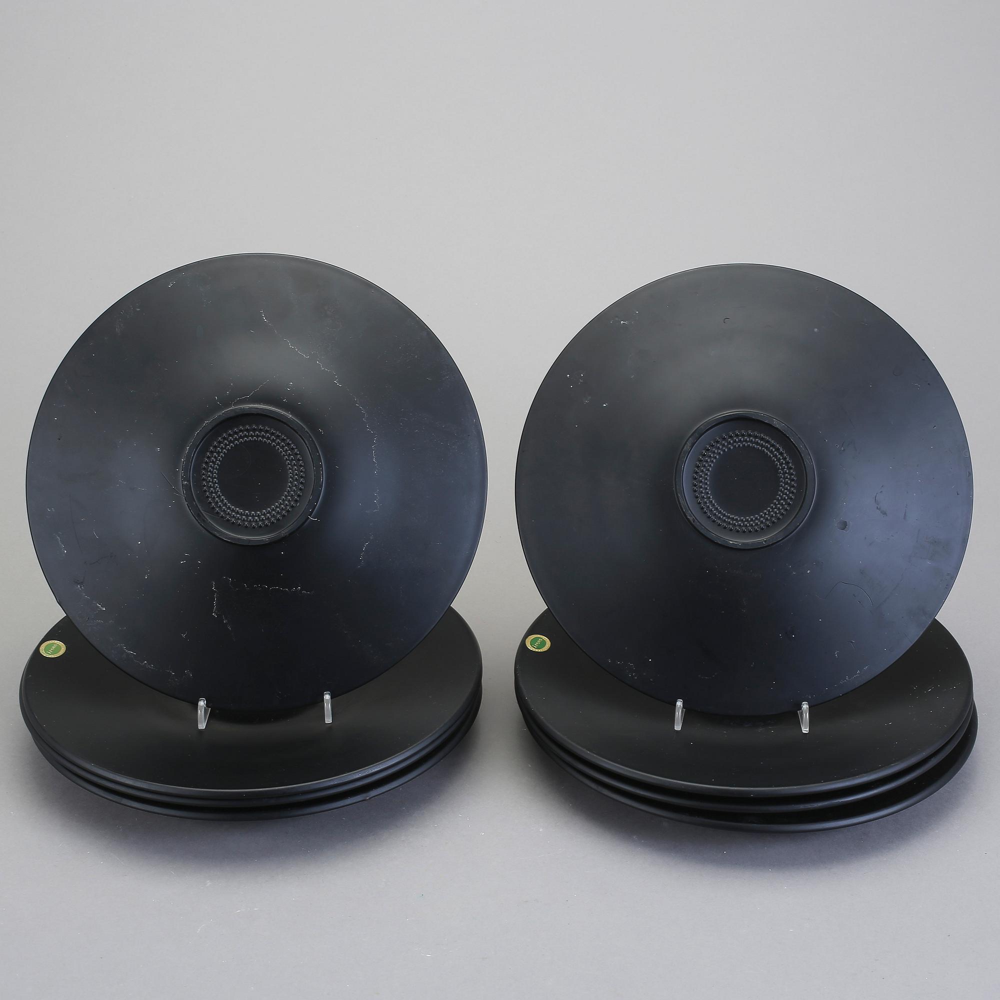 TALLRIKAR, 8 st, glas, Åfors, 1950-tal.