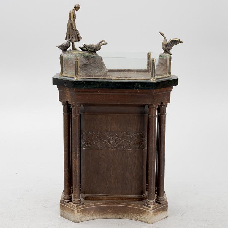 Friedrich Gornik, table terrarium/birdbath, signed, Arthur Rubinstein, early 20th century, Austria.