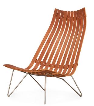 28. A Hans Brattrud teak and steel 'Scandia' lounge chair, Hove Møbler, Norway 1960's.
