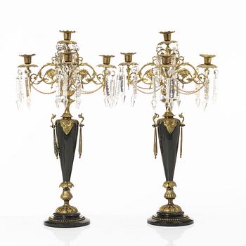 A pair of candelabras, late 19th century.