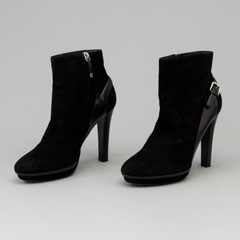 Black suede bootie by Ralph Lauren.