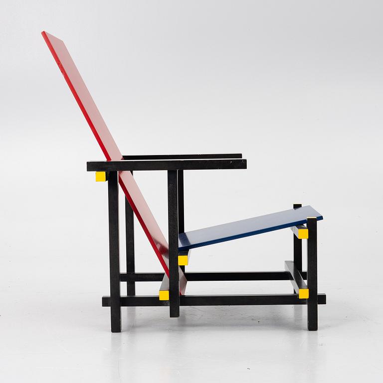 Gerrit Rietveld, “Red and blue chair”, Cassina, contemporary.