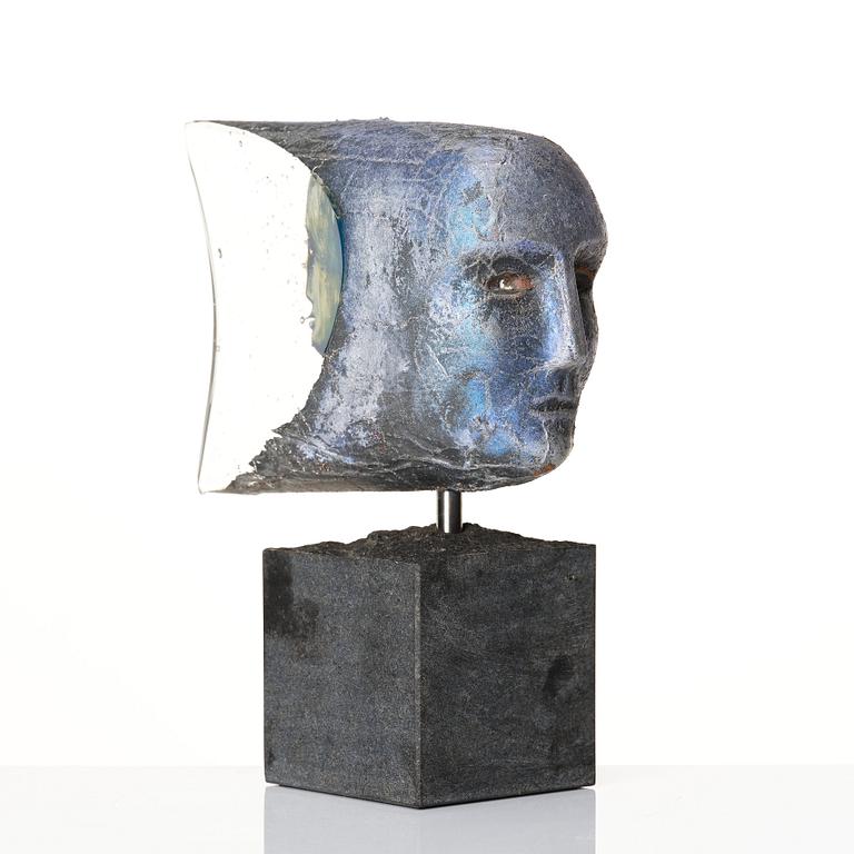Bertil Vallien, "Janus", skulptur, Kosta Boda, unik.