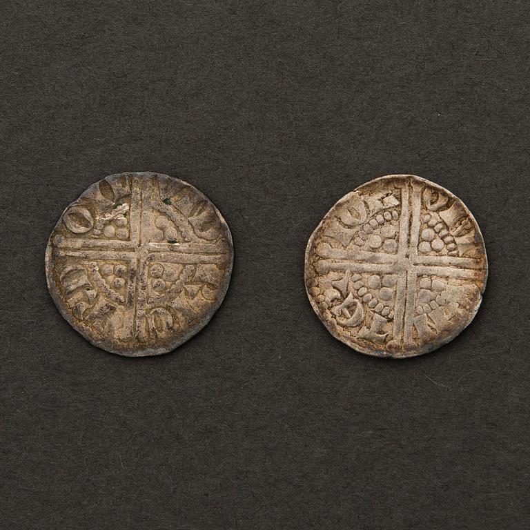 Two 13th Century British silver coins, London & Canterbury.