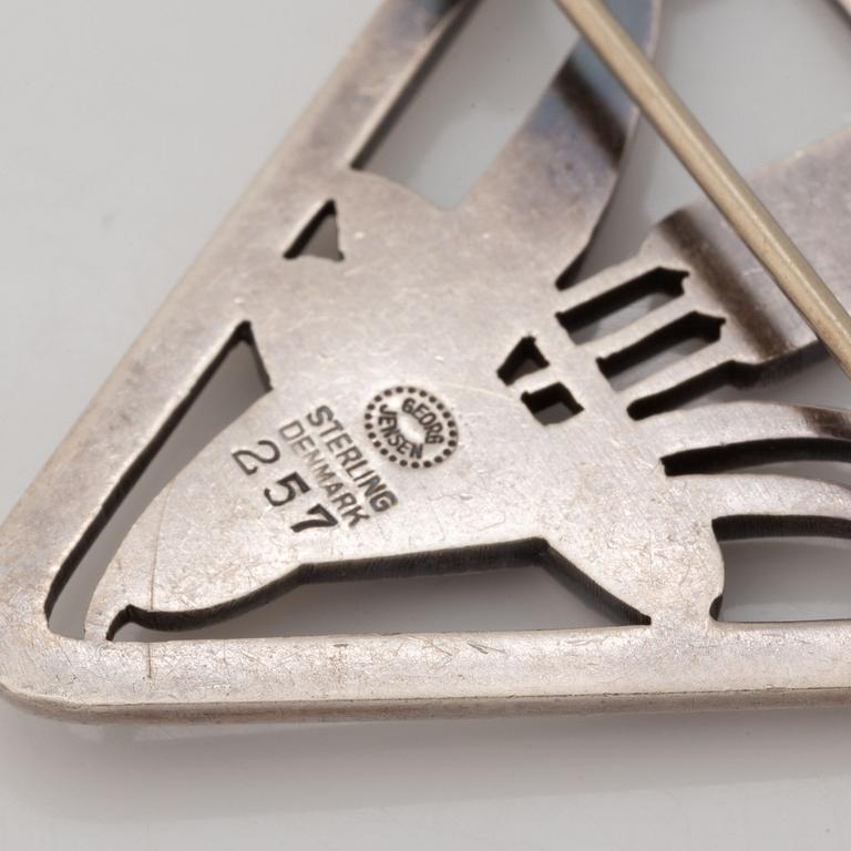 Georg Jensen, sterling silver dolphin brooch.