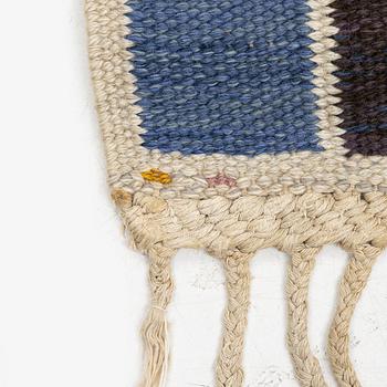 Barbro Nilsson, a carpet, 'Salerno blå', flat weave, c. 245 x 182 cm, signed AB MMF BN.