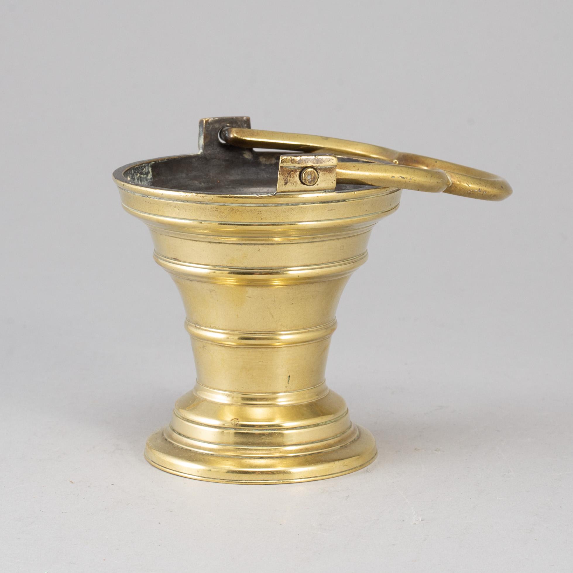 A bronze Holy Water bowl, 16th/17th century.