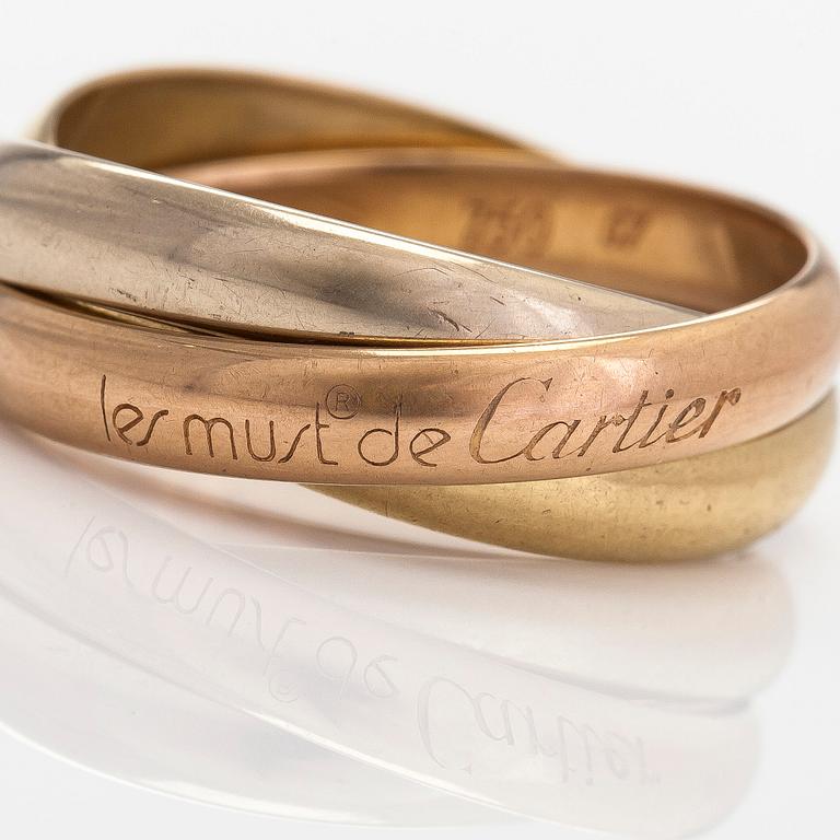 Cartier, ring, "Trinity", 18K guld i tre färger.