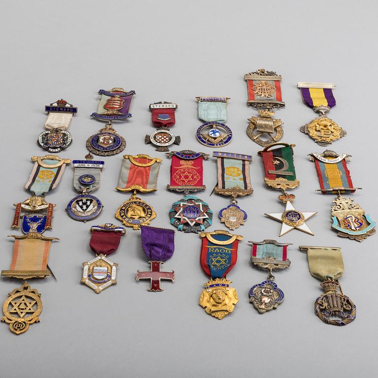 Masonic medals, ca 40 pcs, England etc.