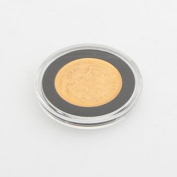 Guldmynt Sverige, Oscar II 20 kr, 1890.