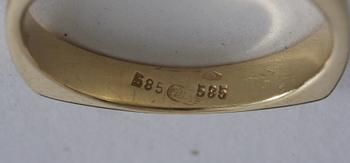 RING, guld 14K med briljant c:a 0.59 ct.