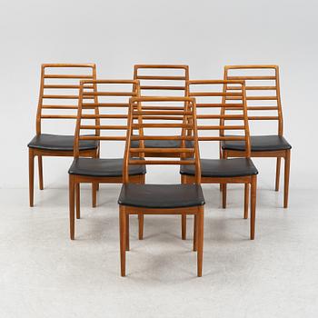 Six teak chairs, Dyrlund & Smith, Denmark, 1960's.