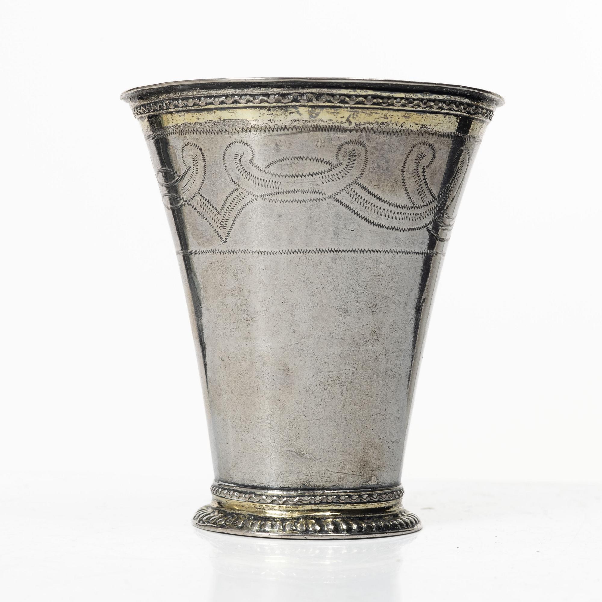 A Swedish silver beaker, mark of Jeremias Dahlén, Västerås (1722–1736–).
