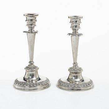 Jonas Lindberg, ljusstakar, ett par, silver, empire, Stockholm 1835.