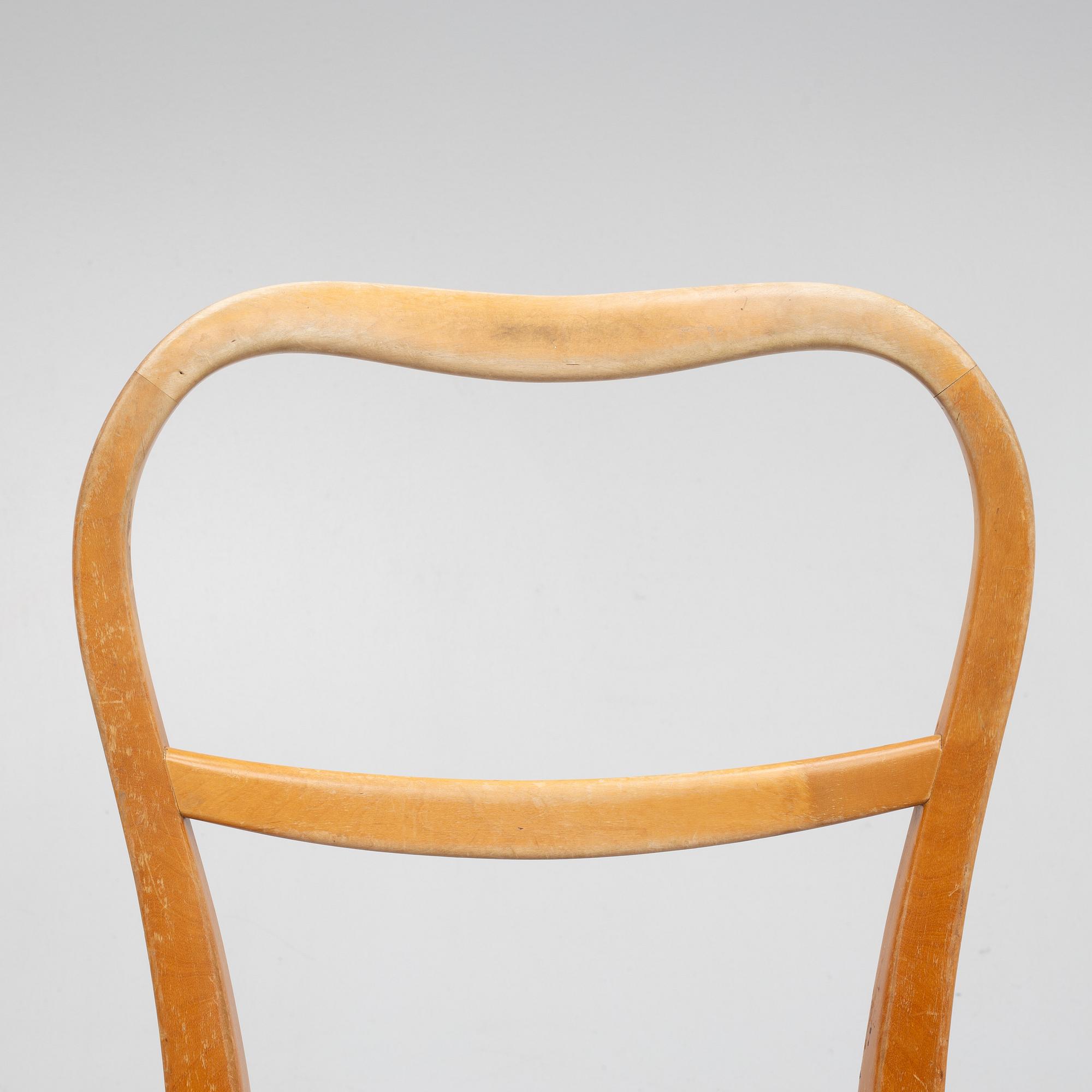 Axel Larsson, four chairs, 'Serie 1300', SMF, Bodafors, 1930s.