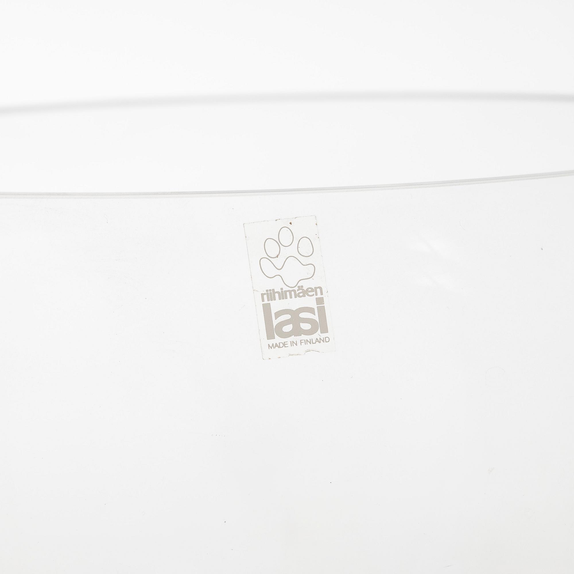 Erkkitapio Siiroinen, 1970s glass bowls, 2 pcs, "Old King Cole" Riihimäen Lasi, Finland.