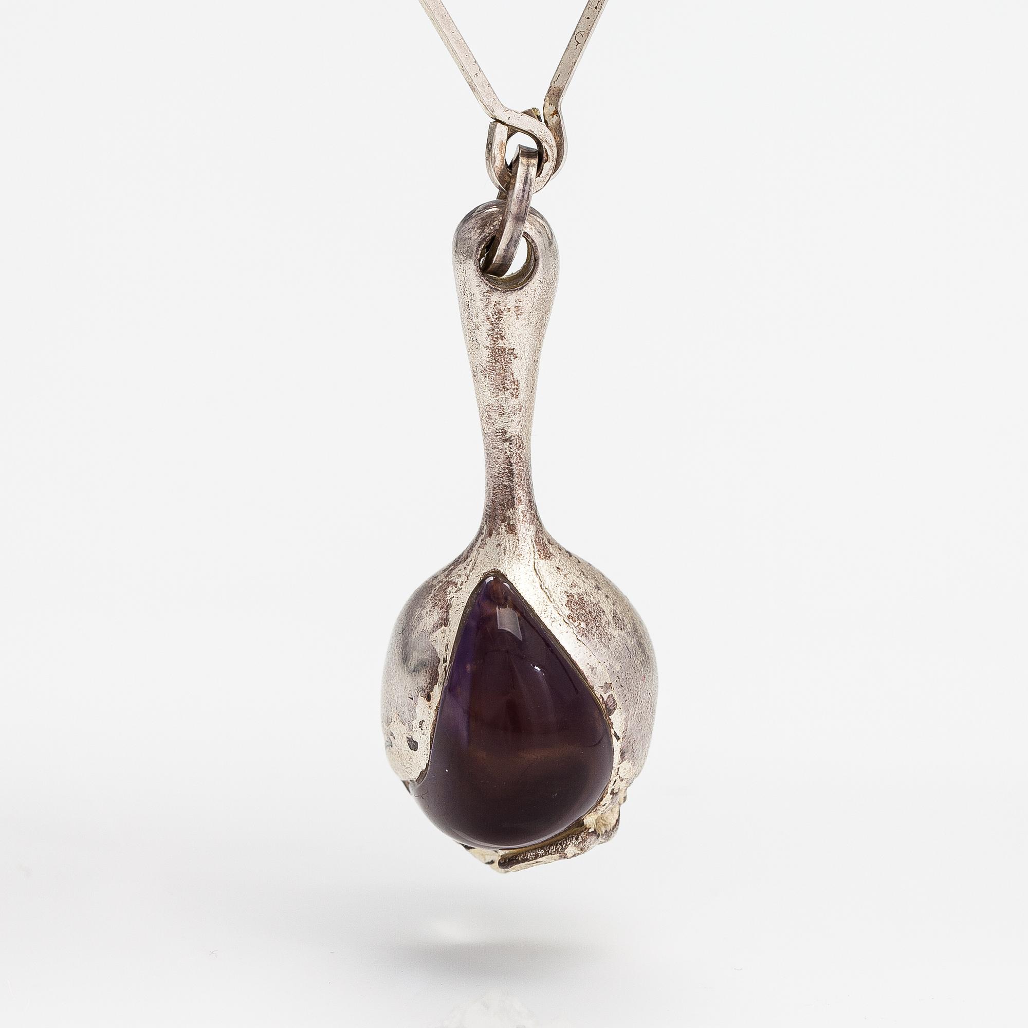Björn Weckström, A sterling silver and acrylic necklace "Nectaris". Lapponia 1974.