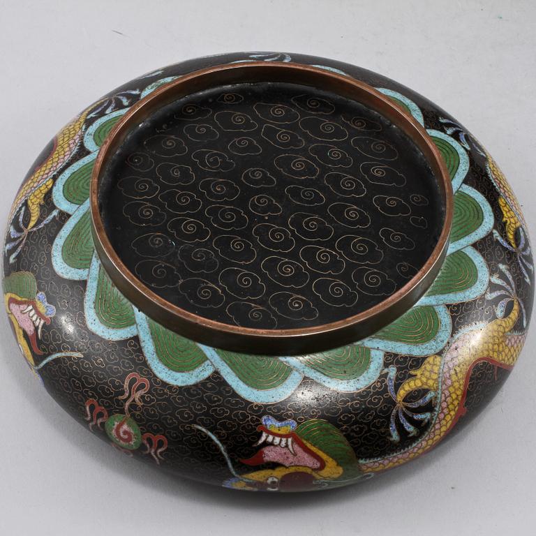 PARTI CLOISONNÉ, 4 st, orientaliska, 1900-tal.