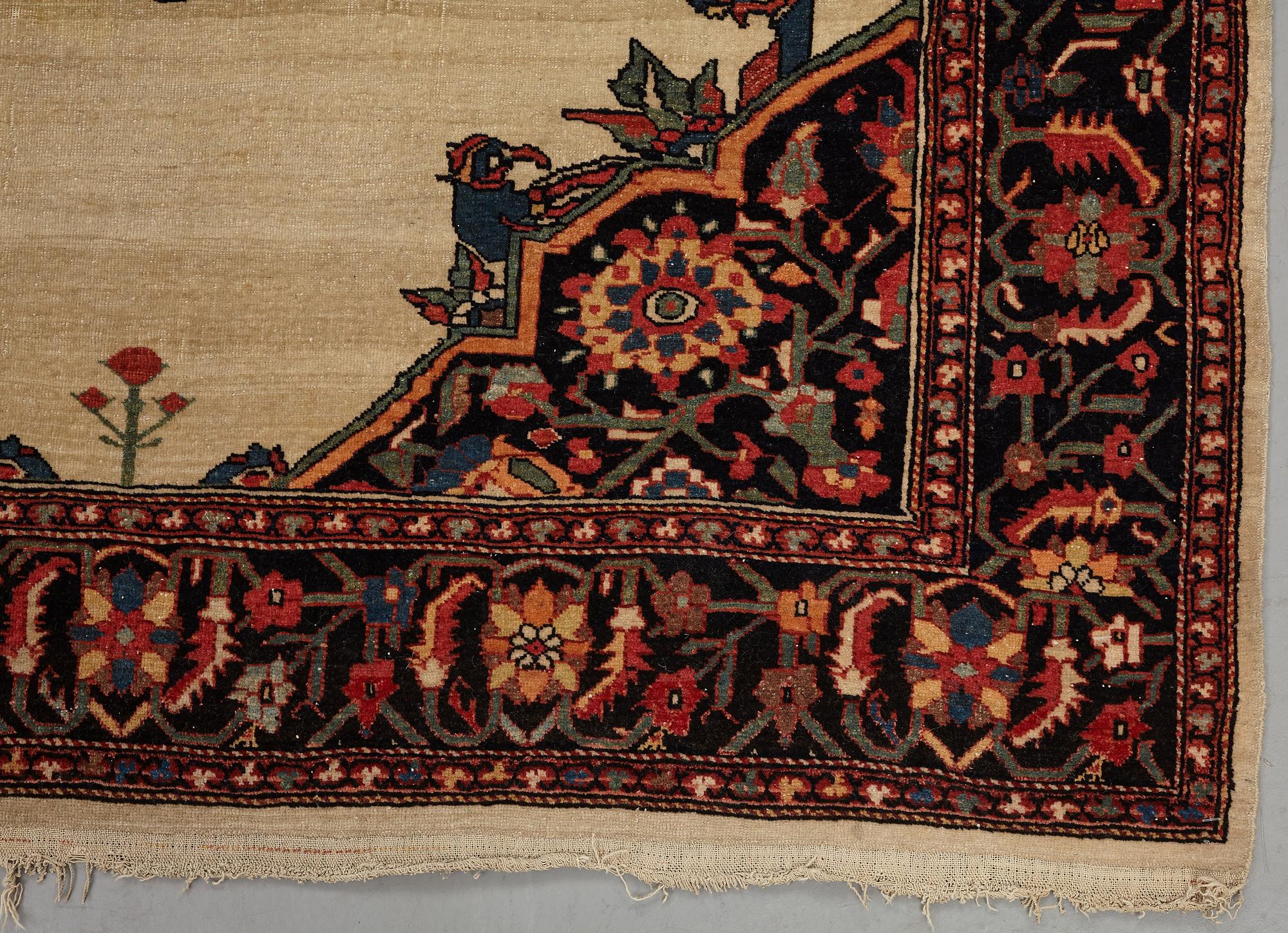 A rug, antique West Persian, possibly Feraghan/Malajir, ca 197,5 x 129,5-131 cm.