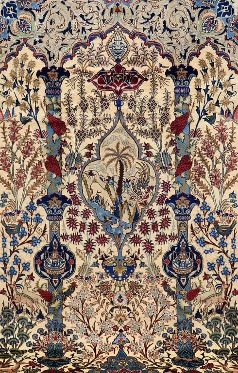 A CARPET, Figural Kashmar, around 300 x 195 cm.