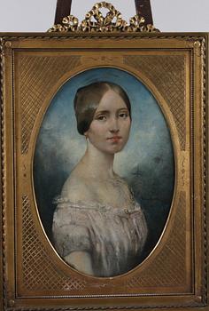 OKÄND KONSTNÄR, olja på duk, 1800-tal, sign.