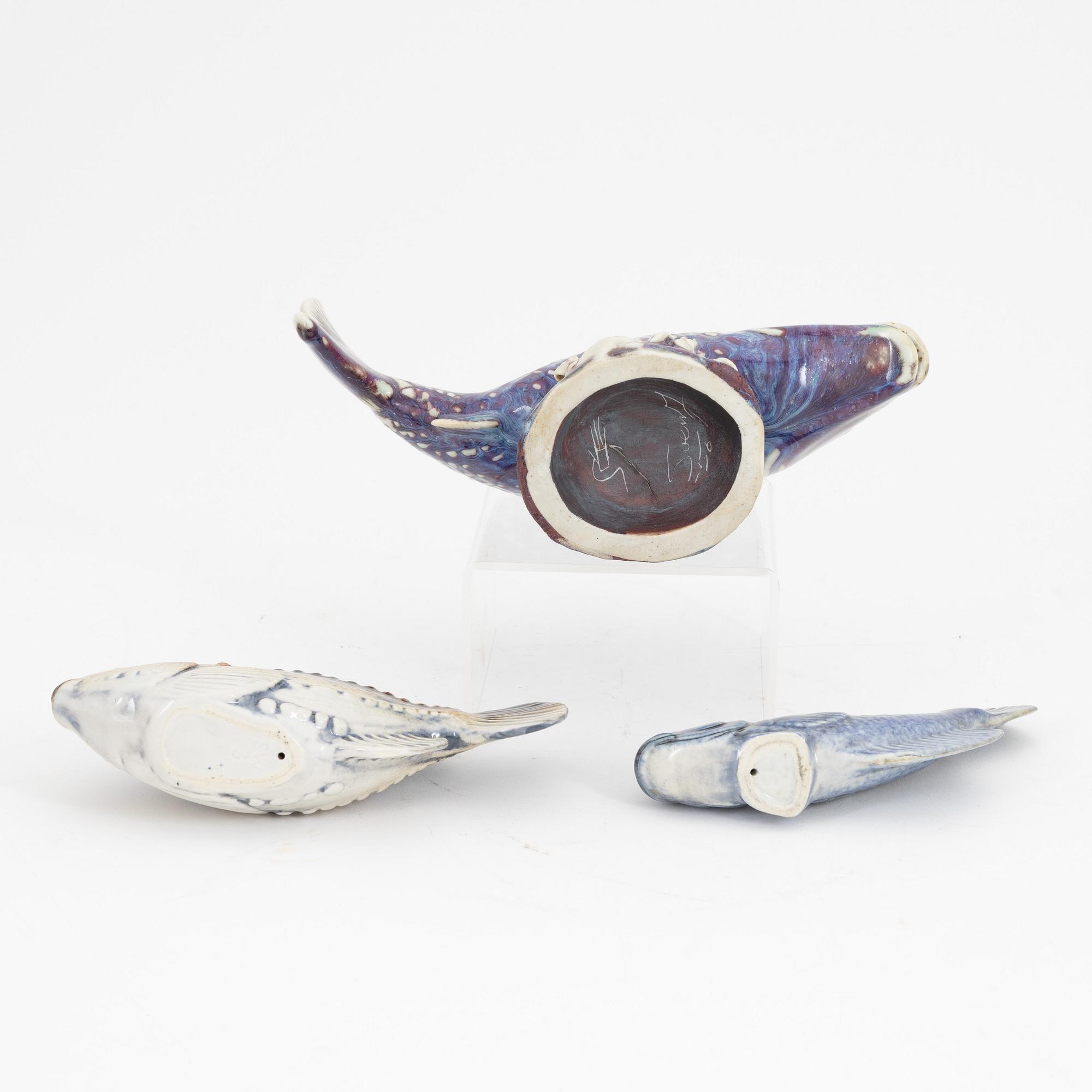 Sven Wejsfelt, a set of three stoneware figurines, Gustavsberg.