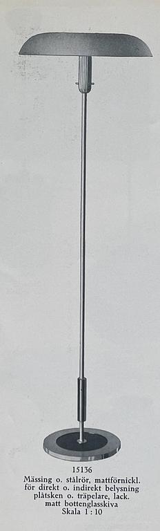 Harald Notini, a floor lamp, Arvid Böhlmarks Lampfabrik, Stockholm, 1930s.