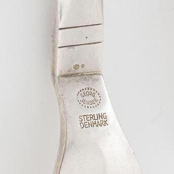Georg Jensen, serveringsgafflar, 3 st, silver, modell 'Antik' / 'Continental'.