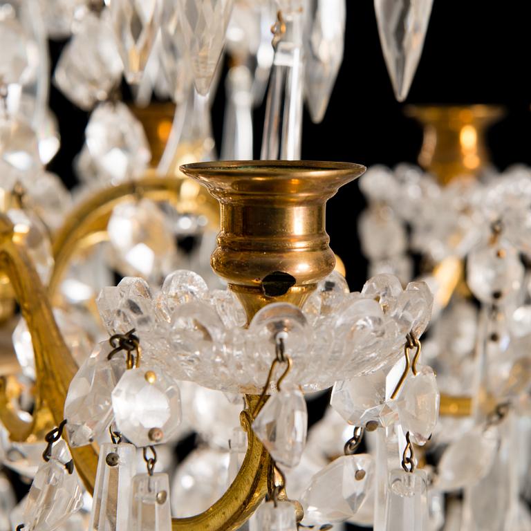 A SWEDISH CHANDELIERE, middel of the 19th century.