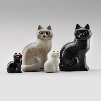 FIGURER, 4 st, stengods, Lisa Larson, Gustavsberg.
