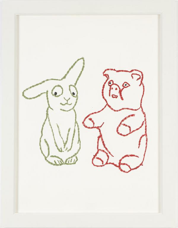 Marianne Lindberg De Geer, chalk on paper, 1999, signed verso.