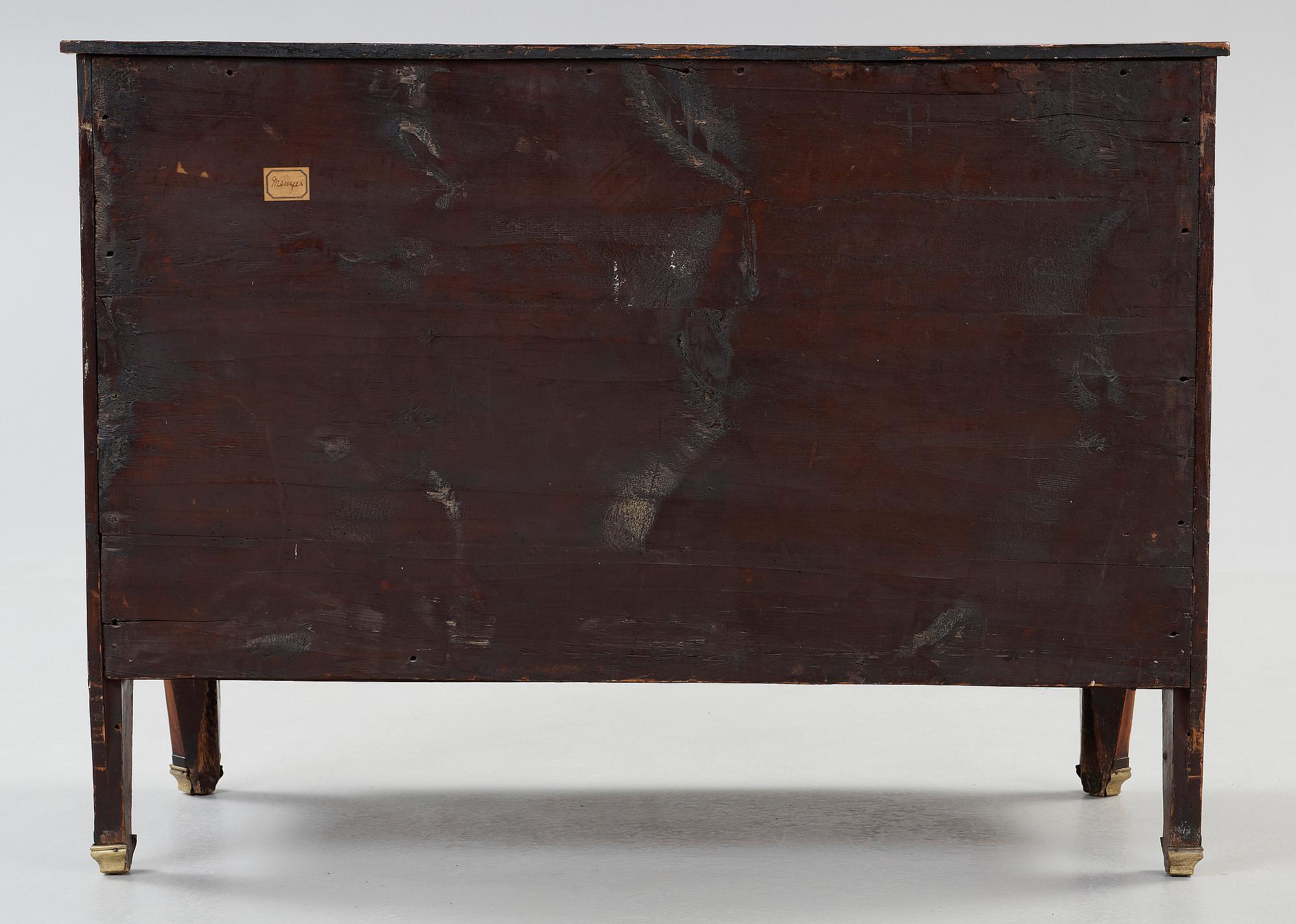 BYRÅ. Tillskriven Jonas Hultsten (mästare i Stockholm 1773-1794). Gustaviansk, 1700-talets slut.