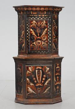 HÖRNSKÄNKSKÅP, allmoge, Rättvik, Dalarna. Dat 1796.