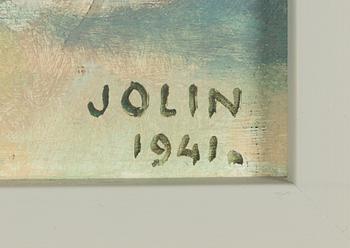 Einar Jolin, Landscape with resting deer.