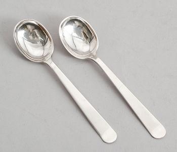 KAFFESKEDAR, 2 st, silver, Wiwen Nilsson, Lund 1974.