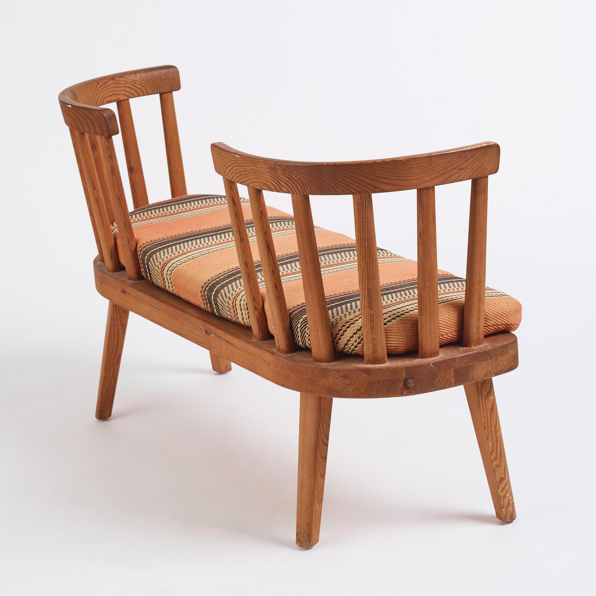 Axel Einar Hjorth, an "Utö" stained pine sofa, Nordiska Kompaniet 1930s.