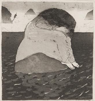 Outi Heiskanen, etching, signed and dated -78, marked TV. 3.