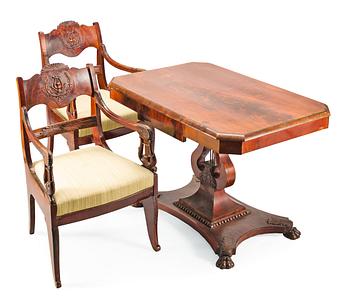 321. A SUITE OF RUSSIAN FURNITURE, 4 PIECES. НАБОР РУССКИХ МЕБЕЛИ, 4 ПРЕДМЕТЫ.