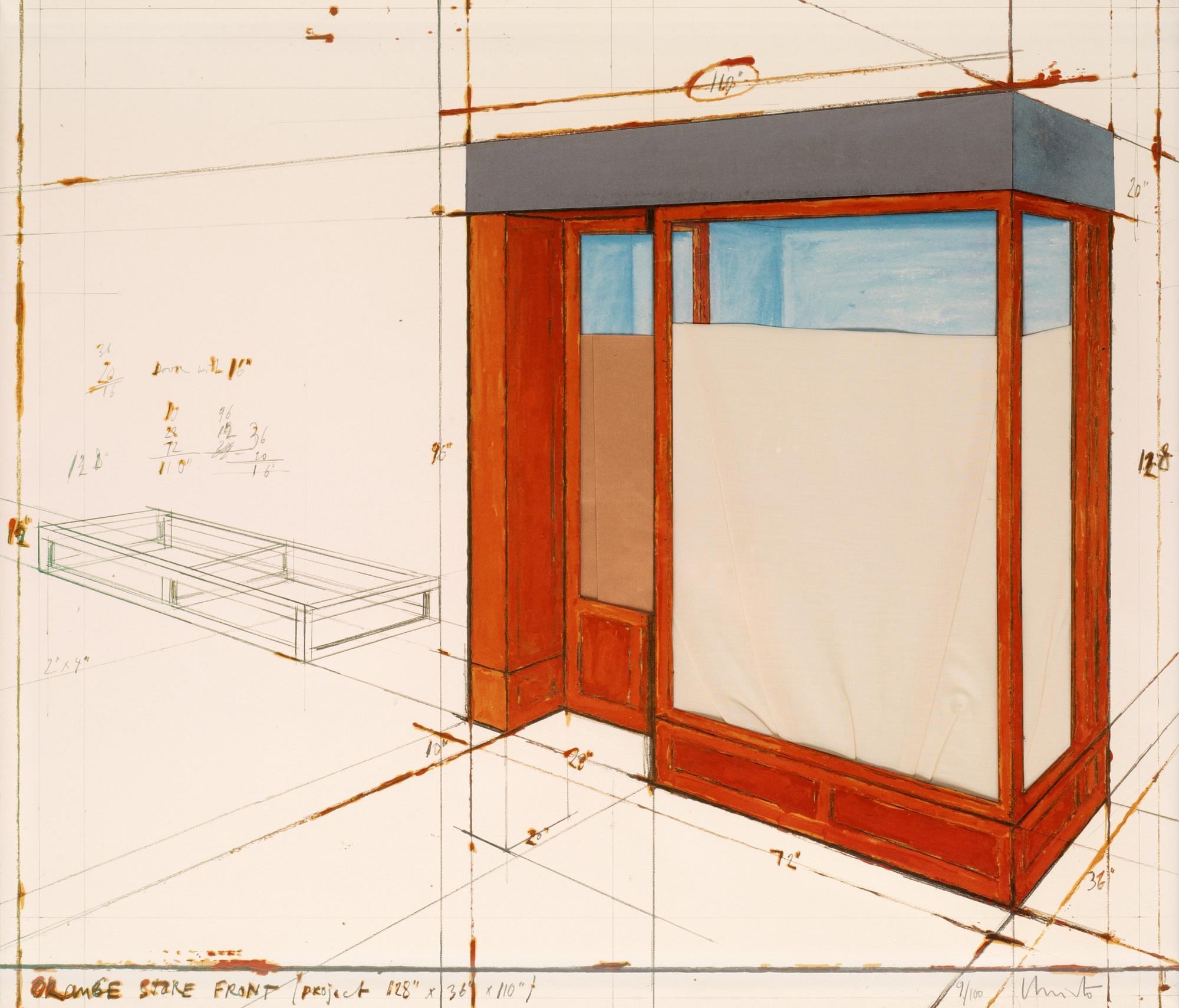 Christo & Jeanne-Claude, "Orange store front, project".