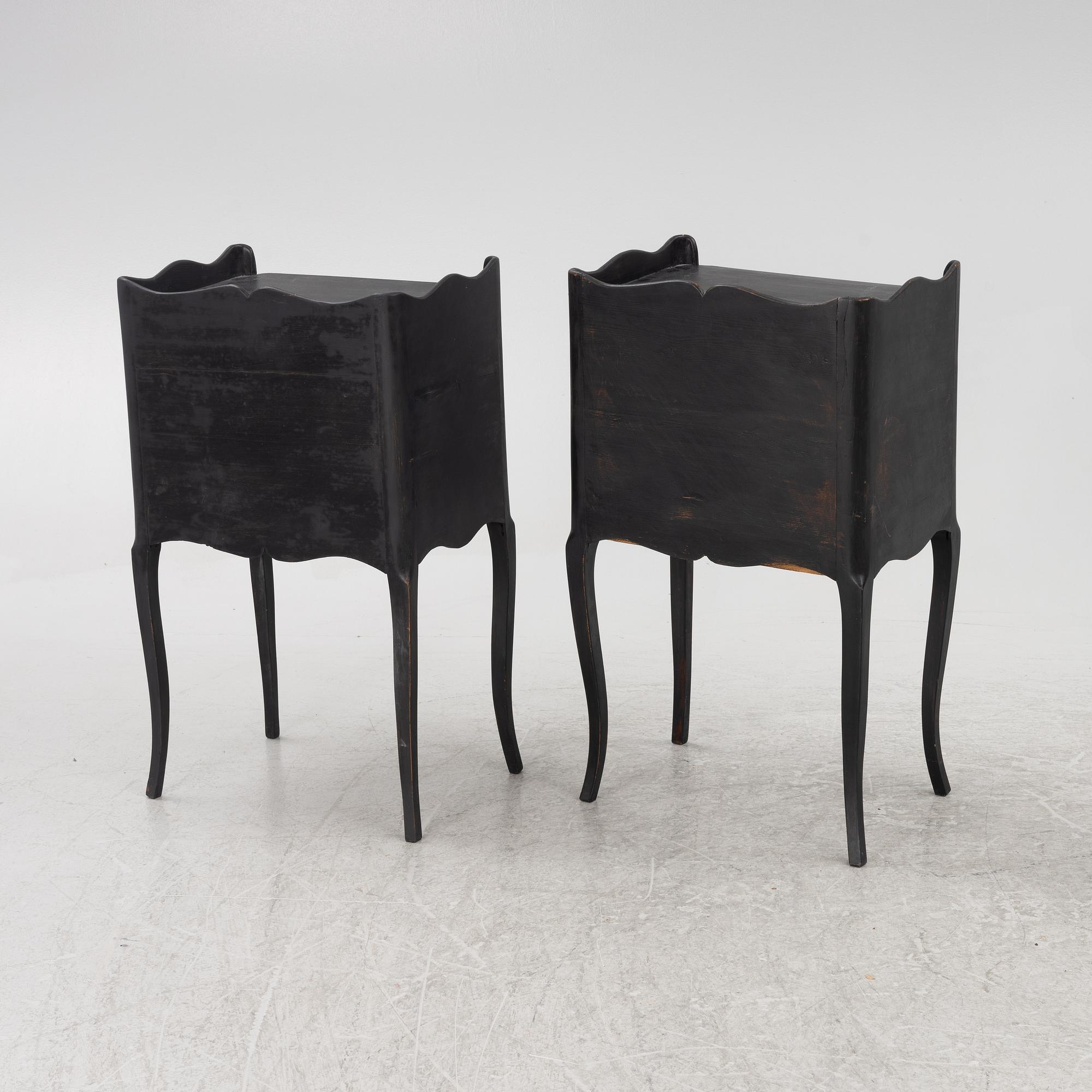 Bedside tables, a pair, Rococo style, early 20th century.