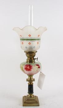 BORDSFOTOGENLAMPA, mässing och sten, 1900-tal.