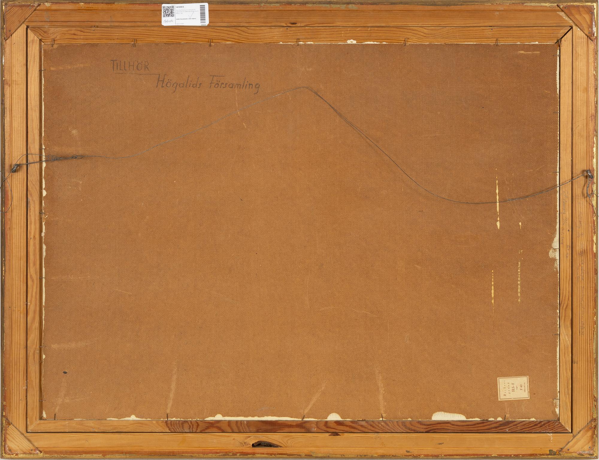Åke Nothberg, oil on panel, signed and dated 1939 (replica 1950).