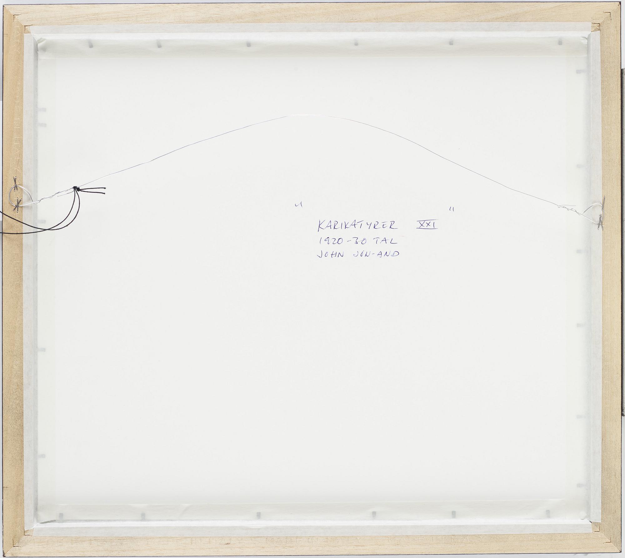 John Jon-And, oencil drawing, 6 framed together., signed.