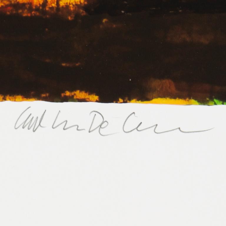 Carl Johan De Geer, lithograph in colours, signed 16/20.